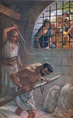 Samson, Illustration von den Bildern, die die Kronen-Reihe, 1920 unterrichten von Harold Copping