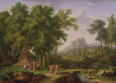 Arcadian Landschaft mit einer Büste von Flora, 1724-25 (Paar bis 68872) von Jan van Huysum