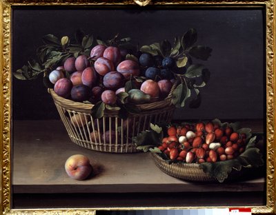 Ein Pfirsich Erdbeeren Und Ein Korb Mit Obst Gemalde 985515