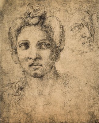 Weiblicher Kopf Zeichnung Von Michelangelo Kabinett D 636817
