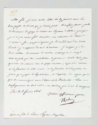 Unterzeichneter Brief Von Napoleon An Seinen Stiefsohn 885552