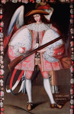 Erzengel Azrael mit einer Pistole (Öl) (#546022)