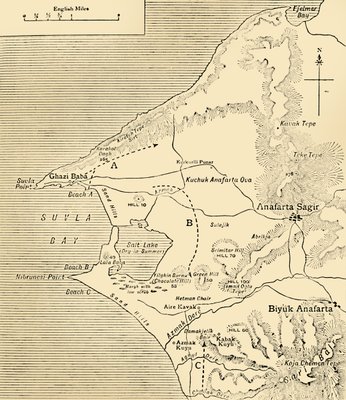 ガリポリ半島スブラ湾の地図 第一