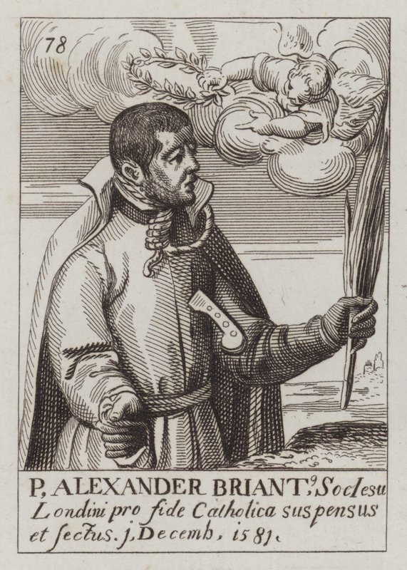 Alexander Briant, englischer Jesuit und katholischer Märtyrer (Gravur) von (after) English School
