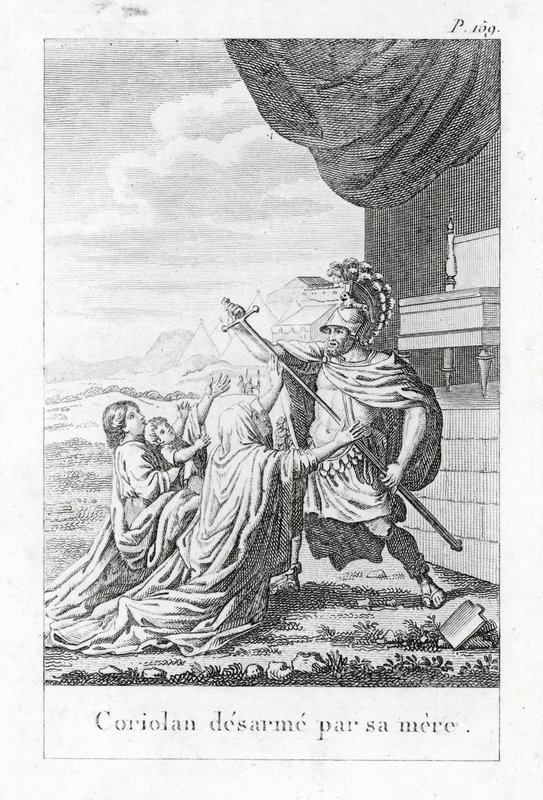 Coriolanus von seiner Mutter entwaffnet von (after) French School