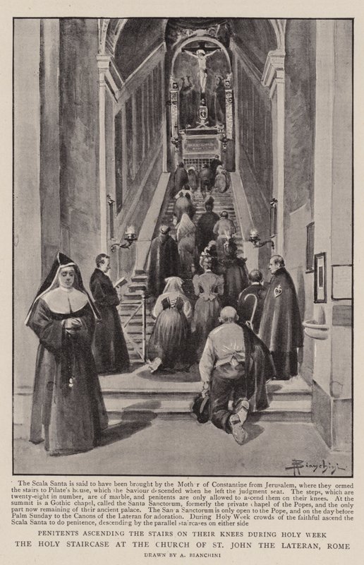 Die Heilige Treppe in der Kirche St. Johannes im Lateran, Rom von (after) Italian School