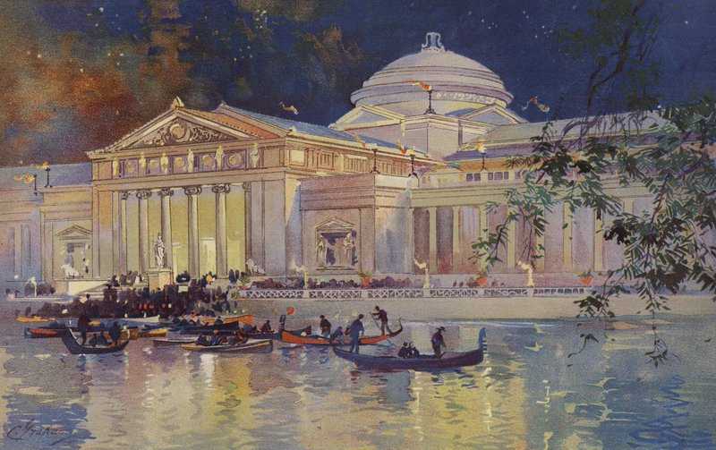 Kunstpalast bei Nacht von American School