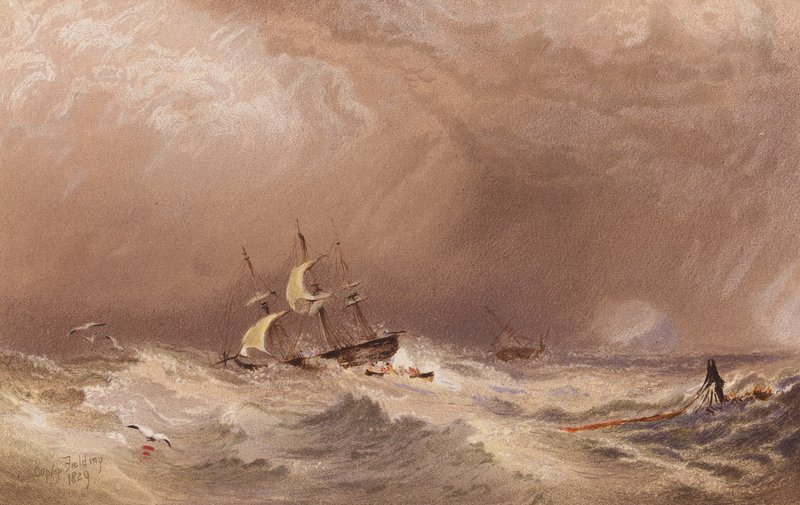 Ein Schiff in Not von A.V. Copley (after) Fielding