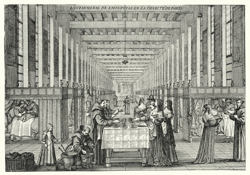 Die Krankenstation des Hôpital de la Charité in Paris von Abraham (after) Bosse