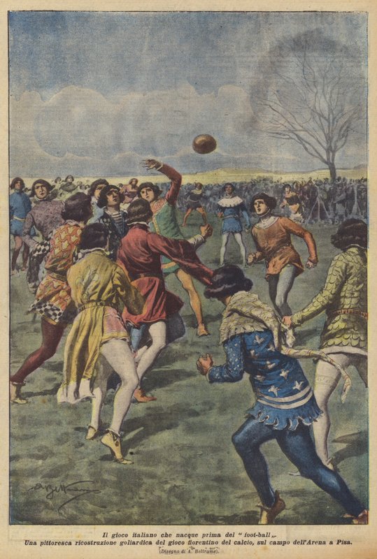 Das italienische Spiel, das vor dem Fußball entstand von Achille Beltrame