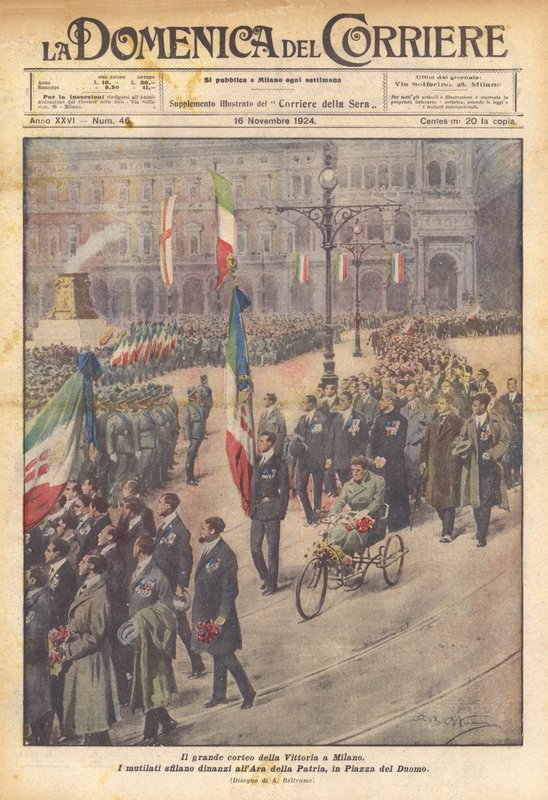 Der große Siegeszug in Mailand von Achille Beltrame