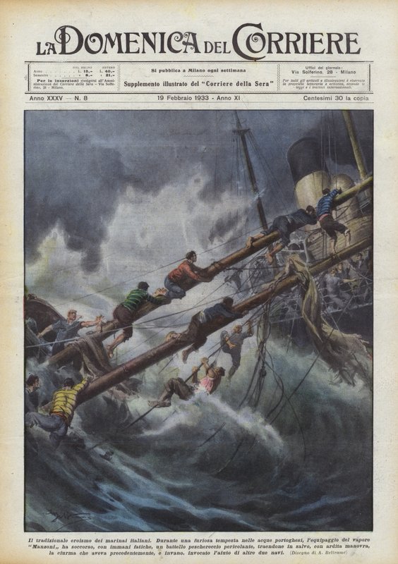 Die traditionelle Tapferkeit der italienischen Seeleute von Achille Beltrame