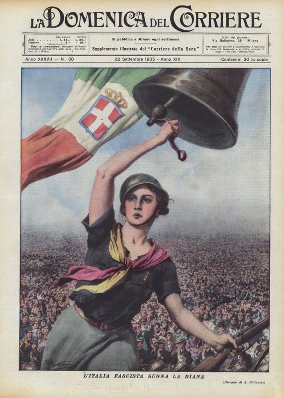 Das faschistische Italien spielt die Diana von Achille Beltrame