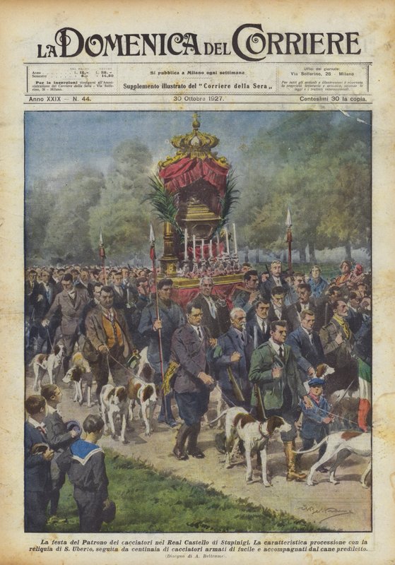 Das Fest des Schutzpatrons der Jäger im Königlichen Schloss von Stupinigi von Achille Beltrame
