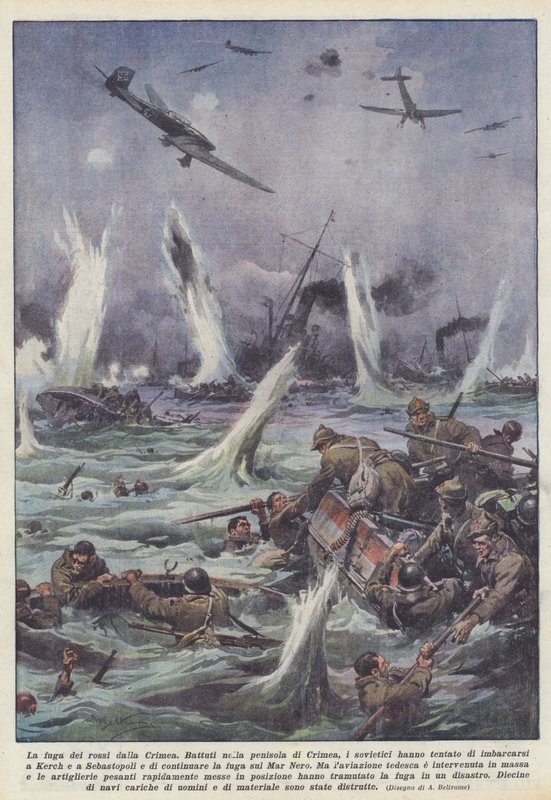 Die Flucht der Roten aus der Krim von Achille Beltrame