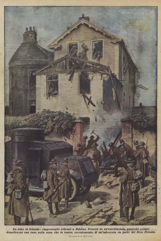 Der Kampf in Irland, offizielle Vergeltungsmaßnahmen in Dublin von Achille Beltrame