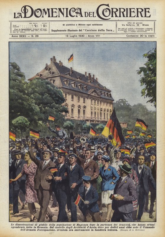 Die Jubelfeiern der Bevölkerung von Mainz nach dem Abzug der Franzosen von Achille Beltrame