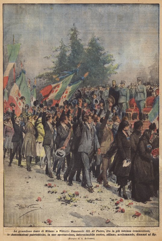 Die grandiosen Feste in Mailand für Vittorio Emanuele III von Achille Beltrame