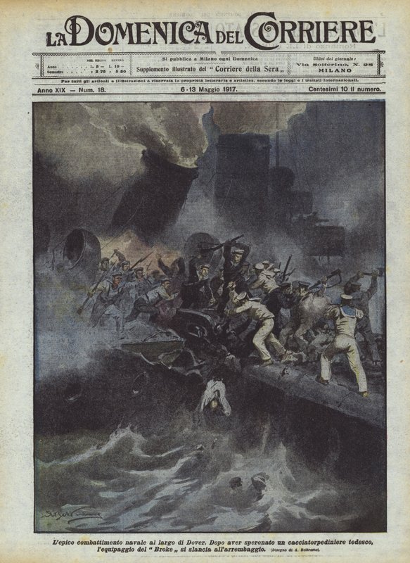 Das epische Seegefecht vor Dover von Achille Beltrame