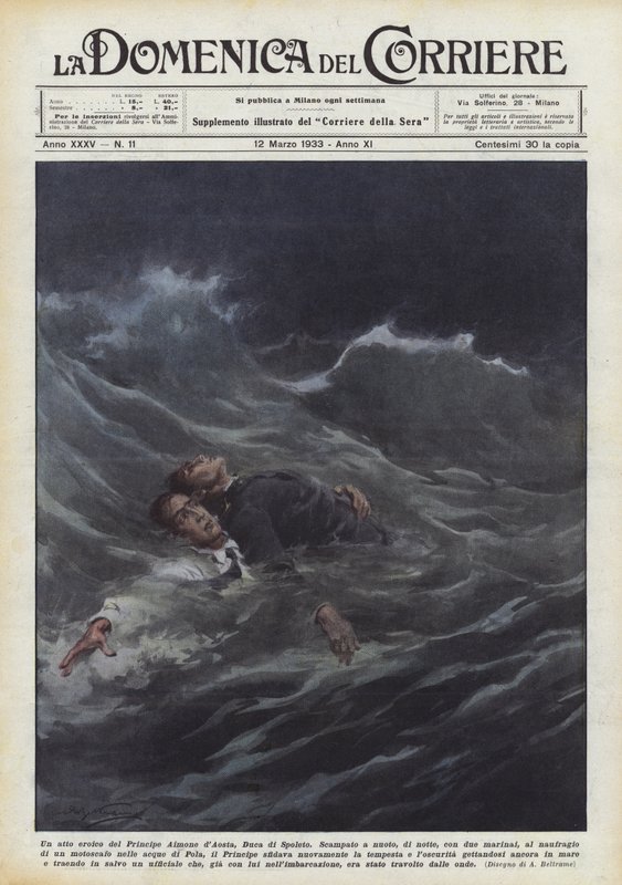Eine heldenhafte Tat von Prinz Aimone von Aosta, Herzog von Spoleto von Achille Beltrame