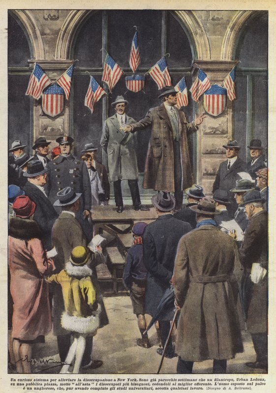 Ein kurioses System zur Linderung der Arbeitslosigkeit in New York von Achille Beltrame