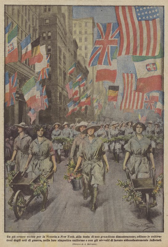 Ein malerischer Umzug für den Sieg in New York von Achille Beltrame