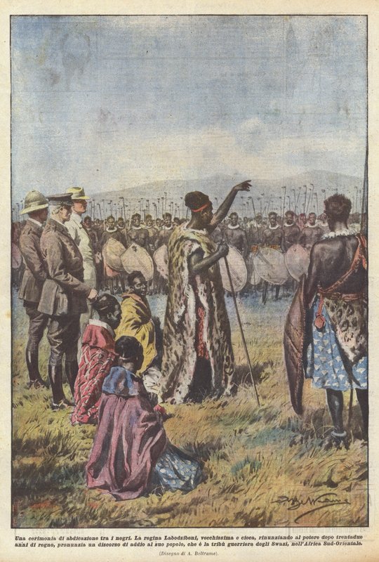 Eine Abdankungszeremonie unter den Schwarzen von Achille Beltrame
