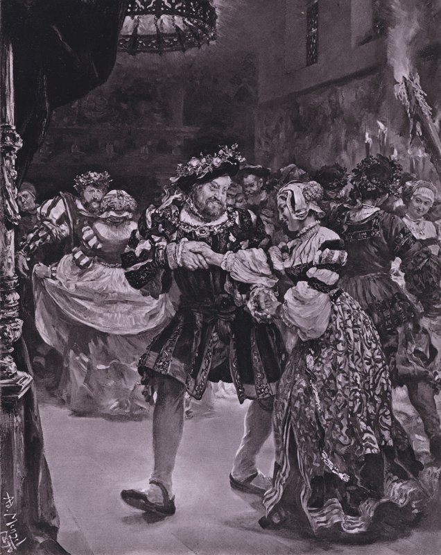 Szene aus Shakespeares König Heinrich VIII (Akt I, Szene 4) von Adolph Friedrich Erdmann von (after) Menzel