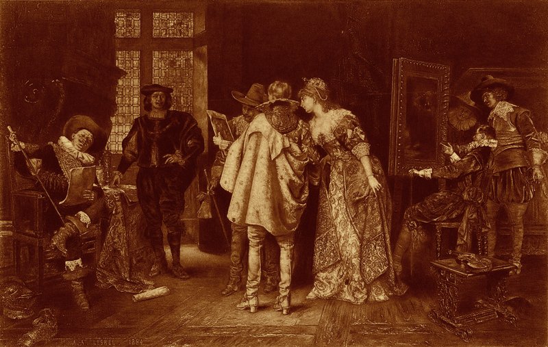 Kenner im Atelier von Rembrandt, Illustration aus 