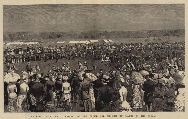 Der Cup Day in Ascot, Ankunft des Prinzen und der Prinzessin von Wales auf der Rennbahn von Adrien Emmanuel Marie