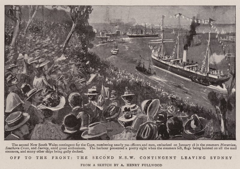 Ab an die Front, das zweite NSW-Kontingent verlässt Sydney von Albert Henry Fullwood