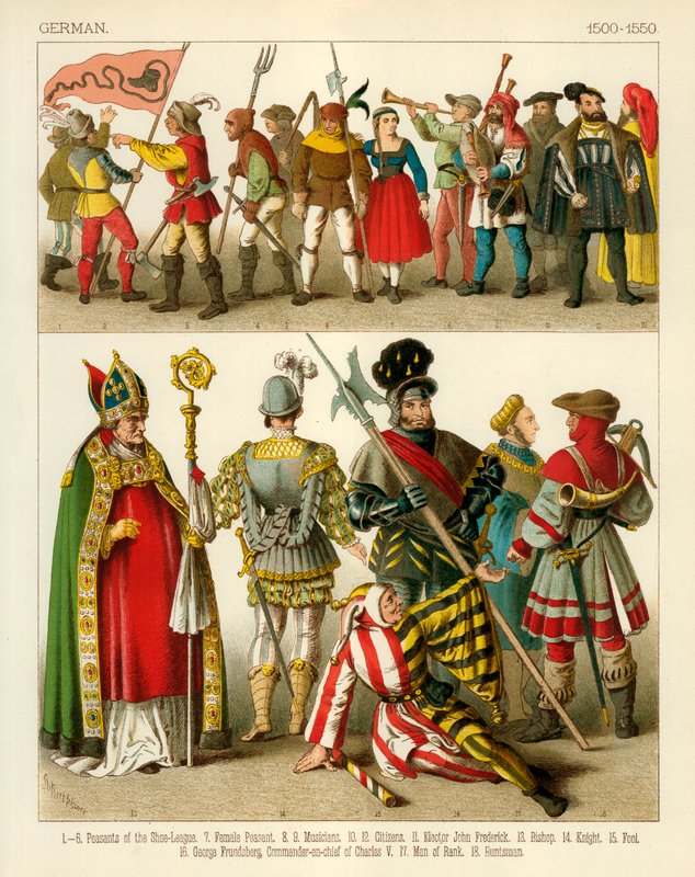 Deutsche Tracht 1550-1600 von Albert Kretschmer
