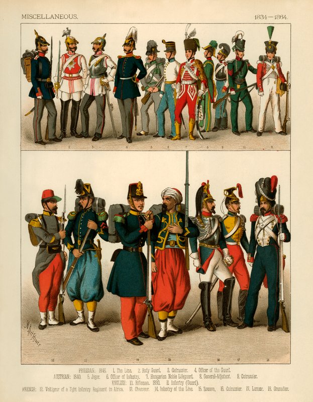 Verschiedene Kostüme 1834-1864 von Albert Kretschmer