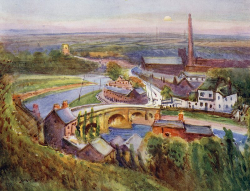 Walton-le-Dale (Farblithografie) von Albert Woods