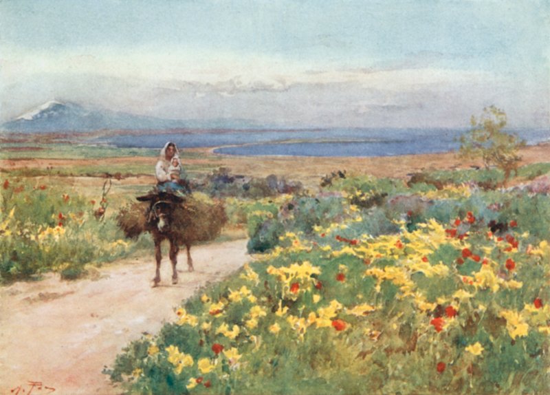 Frühling in Syrakus. Blick auf den Ätna und Thapsos vom Standort Tyche von Alberto Pisa