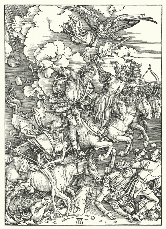 Die vier Reiter der Apokalypse von Albrecht (after) Durer or Duerer