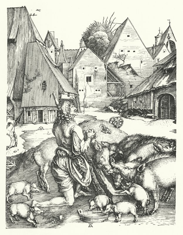 Der verlorene Sohn von Albrecht (after) Durer or Duerer