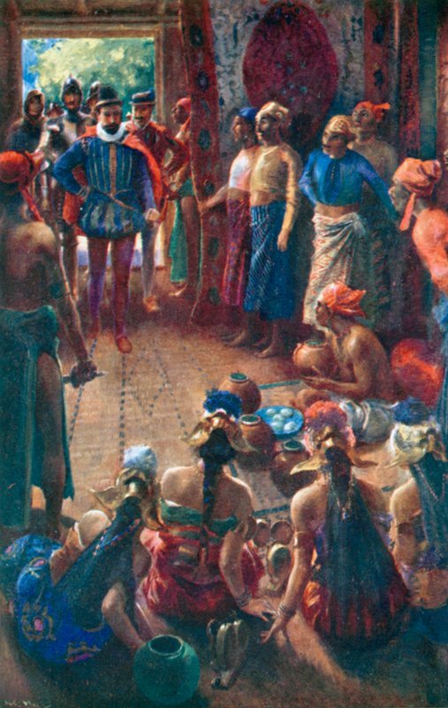 Magellan besucht den König von Sebu von Alec Ball