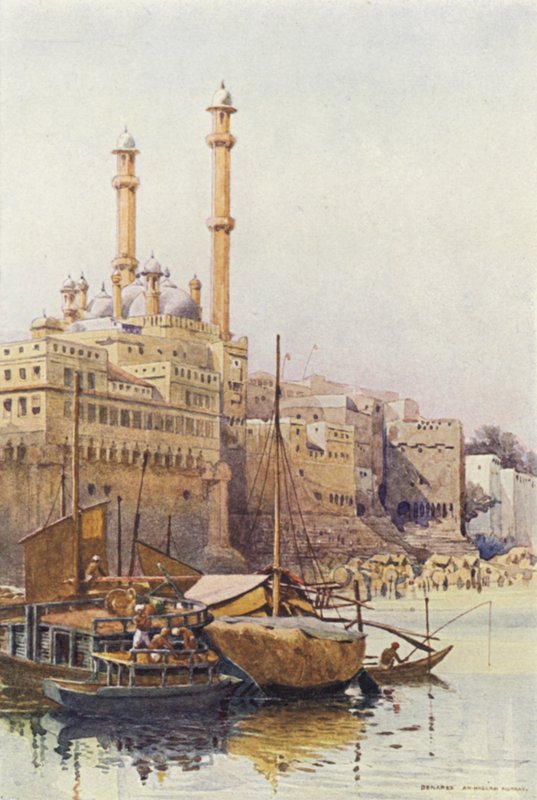 Die Ghats unterhalb der Aurangzeb-Moschee, Benares von Alexander Henry Hallam Murray