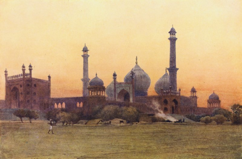 Die Jumma Musjid, Delhi, bei Sonnenuntergang von Alexander Henry Hallam Murray