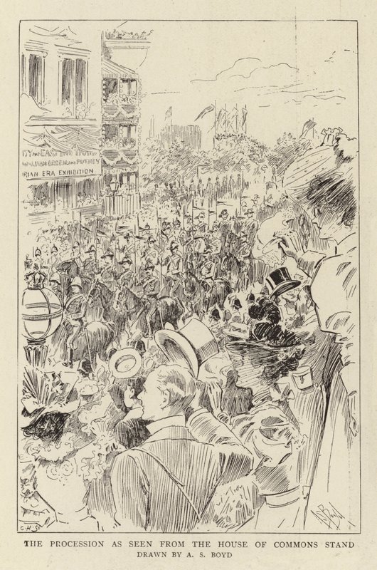 Die Prozession, gesehen vom Stand des House of Commons von Alexander Stuart Boyd