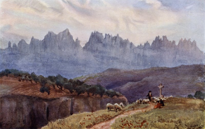 Die Berge von Montserrat von Manresa, nahe Barcelona von Alexander Wallace Rimington