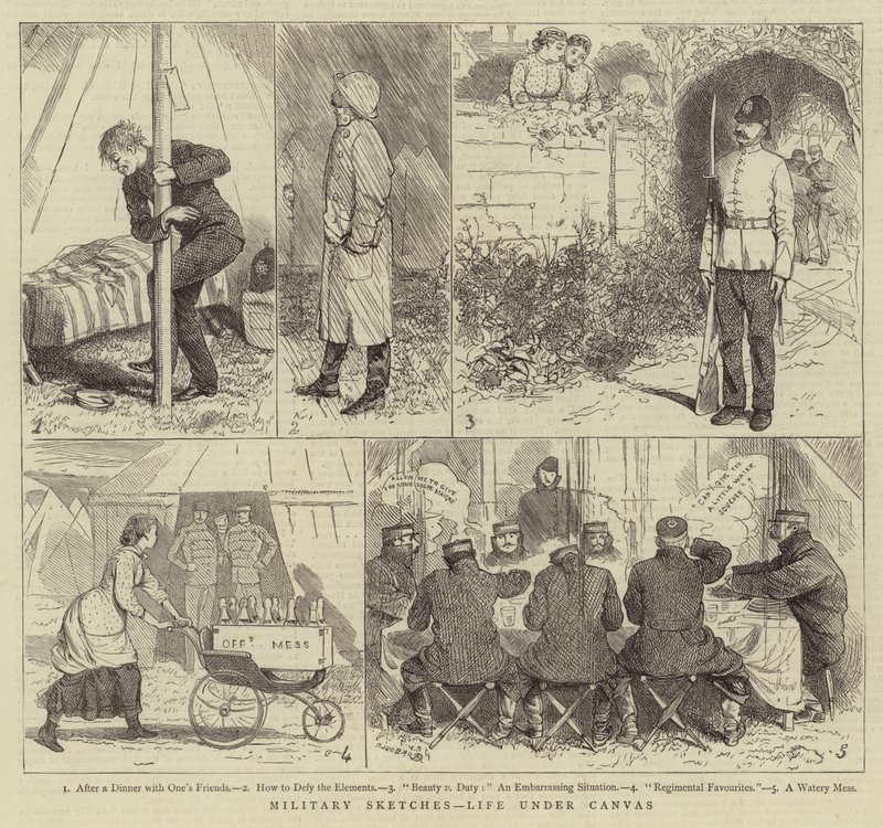 Militärische Skizzen, Leben unter der Leinwand von Alfred Chantrey Corbould
