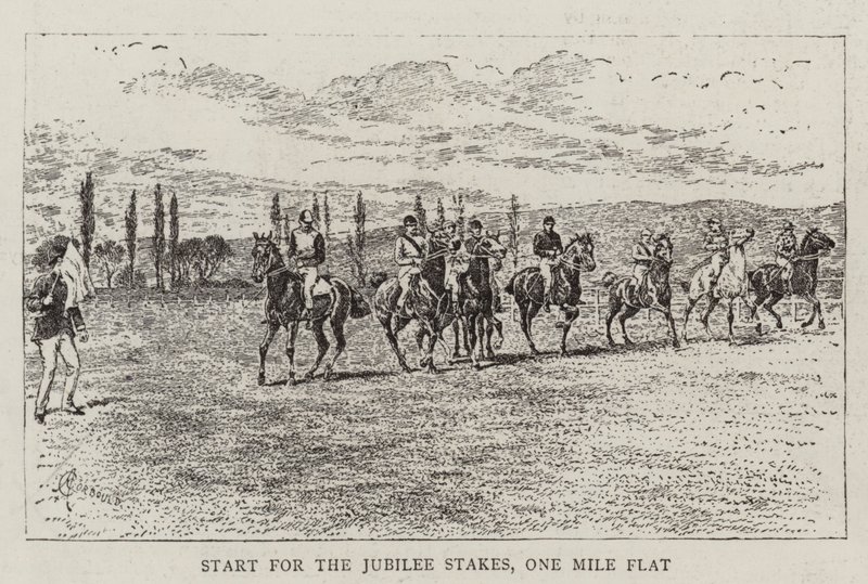 Start für die Jubilee Stakes, eine Meile flach von Alfred Chantrey Corbould