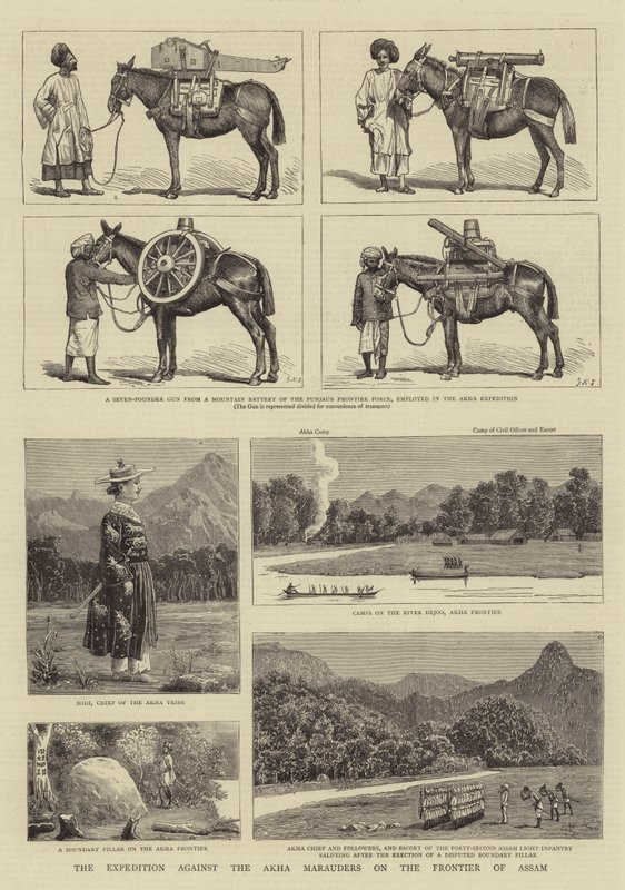 Die Expedition gegen die Akha-Räuber an der Grenze von Assam von Alfred Chantrey Corbould