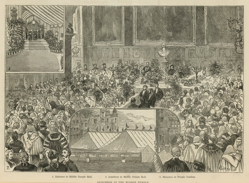 Die Königlichen Gerichte: Mittagessen im Middle Temple von Alfred Chantrey Corbould