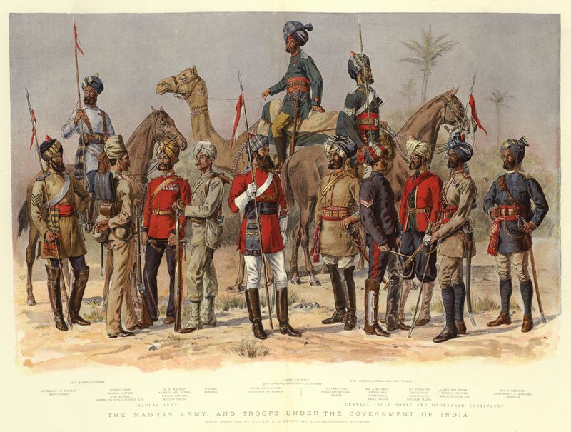 Die Madras-Armee und Truppen unter der Regierung Indiens von Alfred Crowdy Lovett