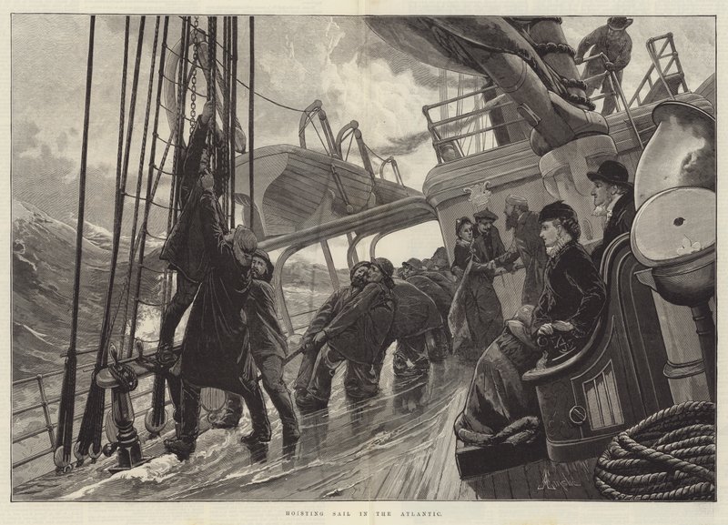 Segel setzen im Atlantik von Alfred Edward Emslie