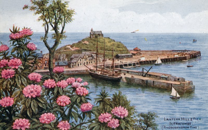 Lantern Hill und Pier, Ilfracombe, (Rhododendronzeit) von Alfred Robert Quinton
