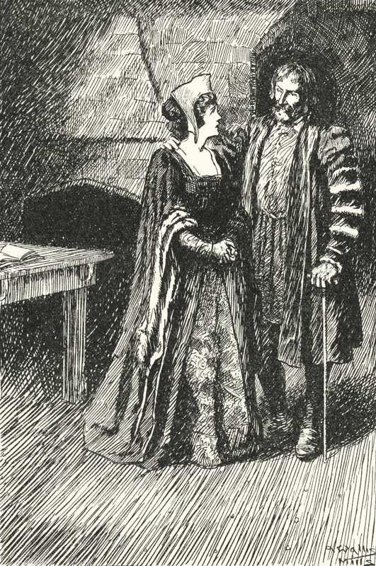 Margaret Roper, älteste Tochter von Sir Thomas More, besucht ihren Vater im Gefängnis, 1535 von Alfred Wallis Mills